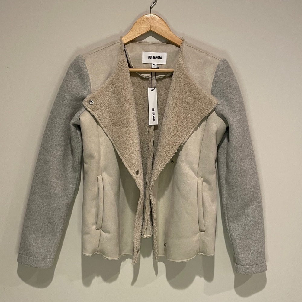 NWT BB Dakota faux shearling jacket size XS